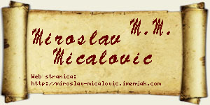 Miroslav Mićalović vizit kartica